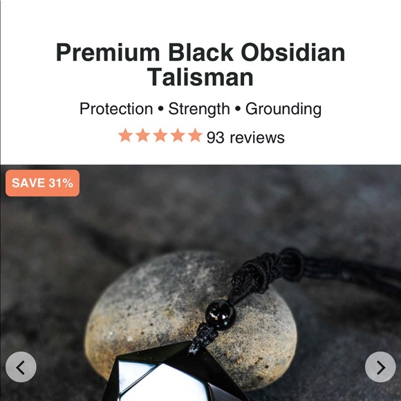 NIB black obsidian necklace - Picture 2 of 4